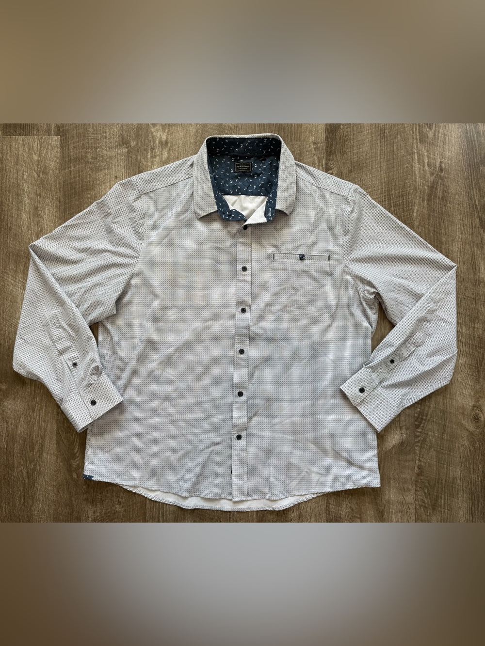 7 Diamonds Shirt Mens XXL 4 Way Stretch Geometric Performance Button Down